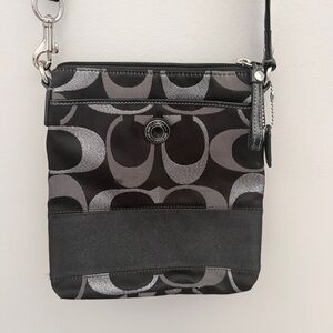 Coach Monogram Black and Gray Crossbody Bag